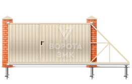 Откатные ворота 5 метров 5000×2800 ЗМК-7966